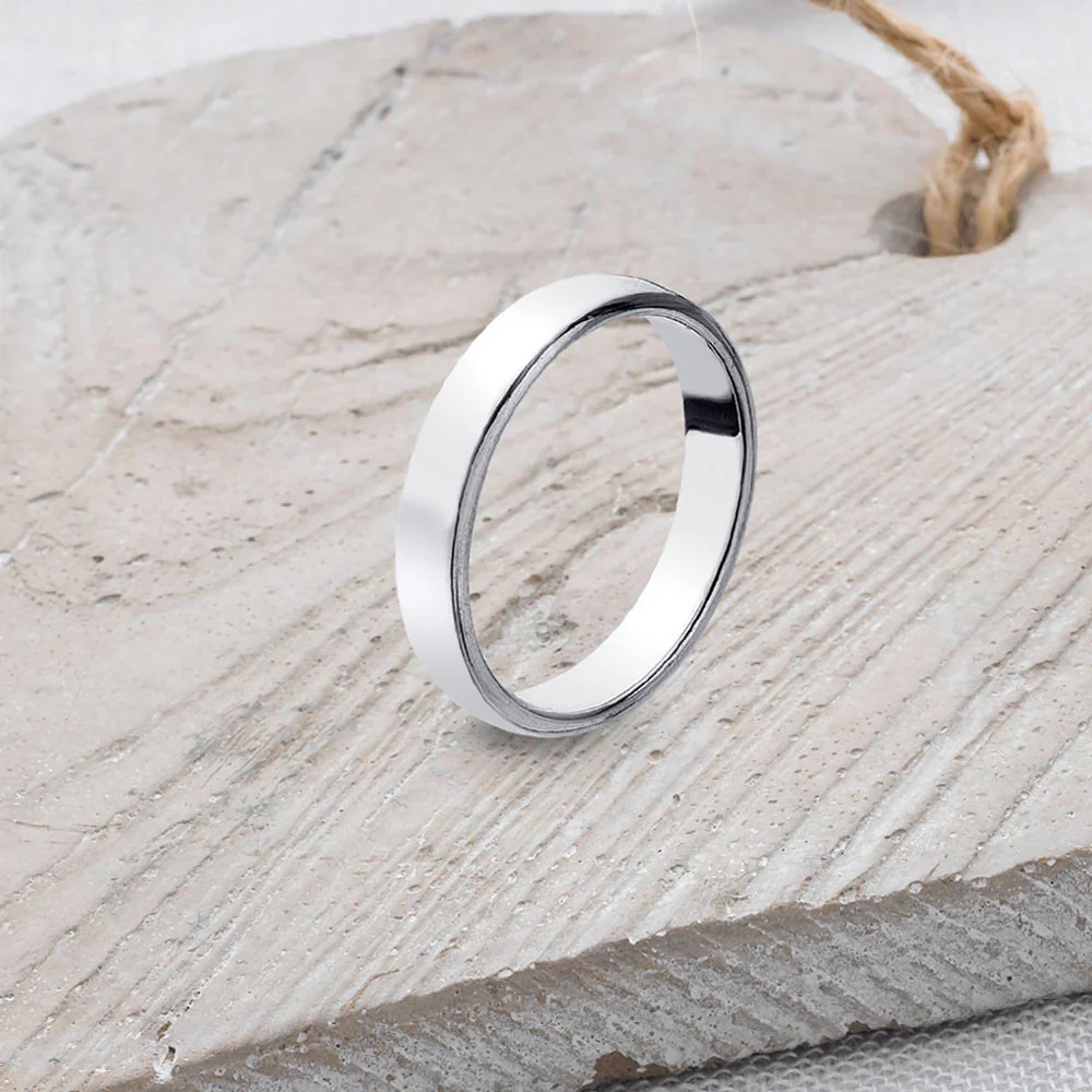 4 mm Silver Flat Band Ring