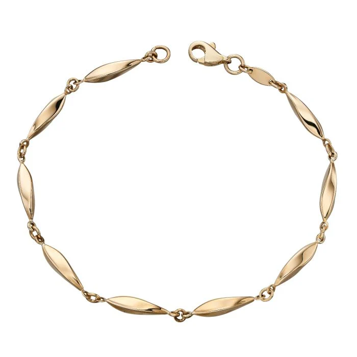 9ct Yellow Gold Twisted Marquis Shape Bracelet