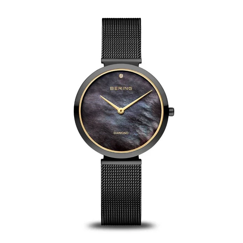 Bering Black Ladies Watch with Diamond 18132-132