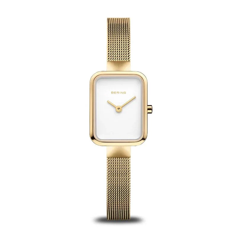 Bering Ladies Petite Square Watch in Gold 14520-334