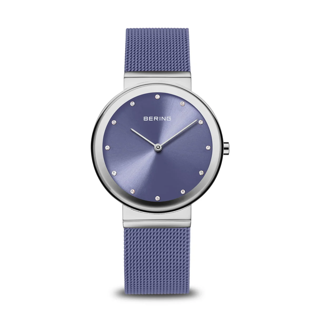 Bering Ladies Watch with Crystals & Milanese Bracelet in Lavender Blue