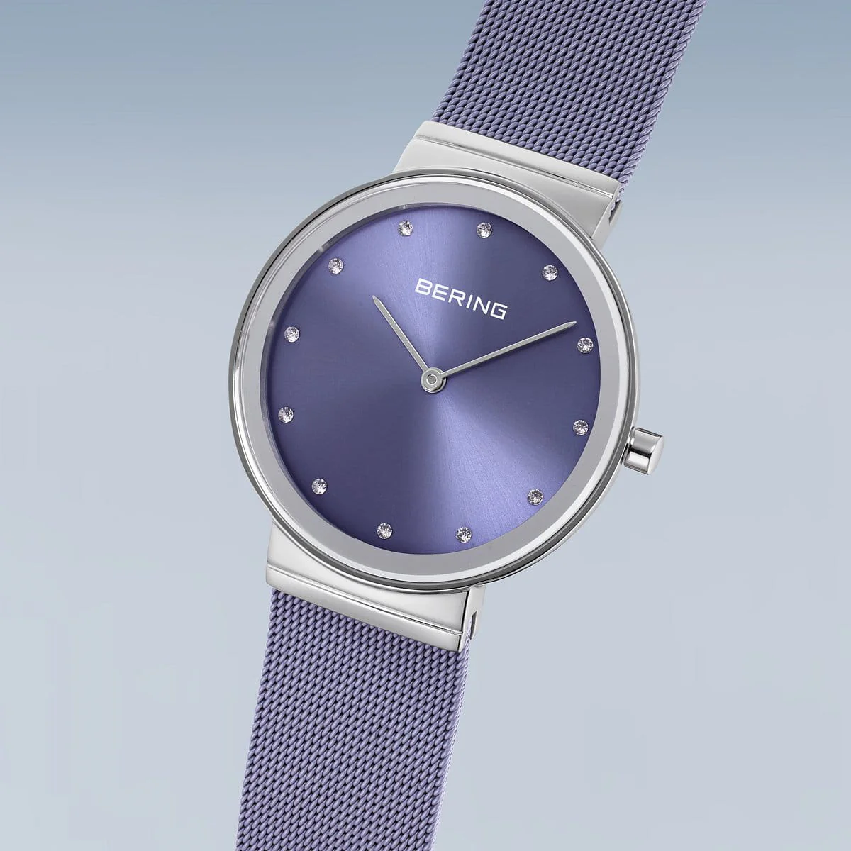 Bering Ladies Watch with Crystals & Milanese Bracelet in Lavender Blue - Image 2
