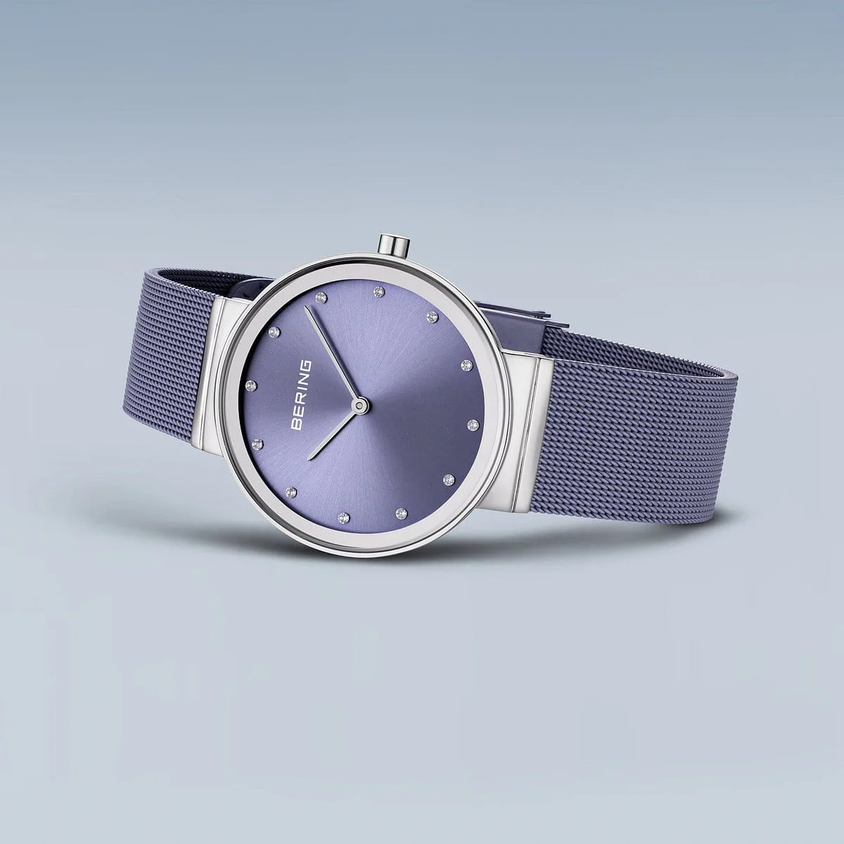 Bering Ladies Watch with Crystals & Milanese Bracelet in Lavender Blue - Image 3