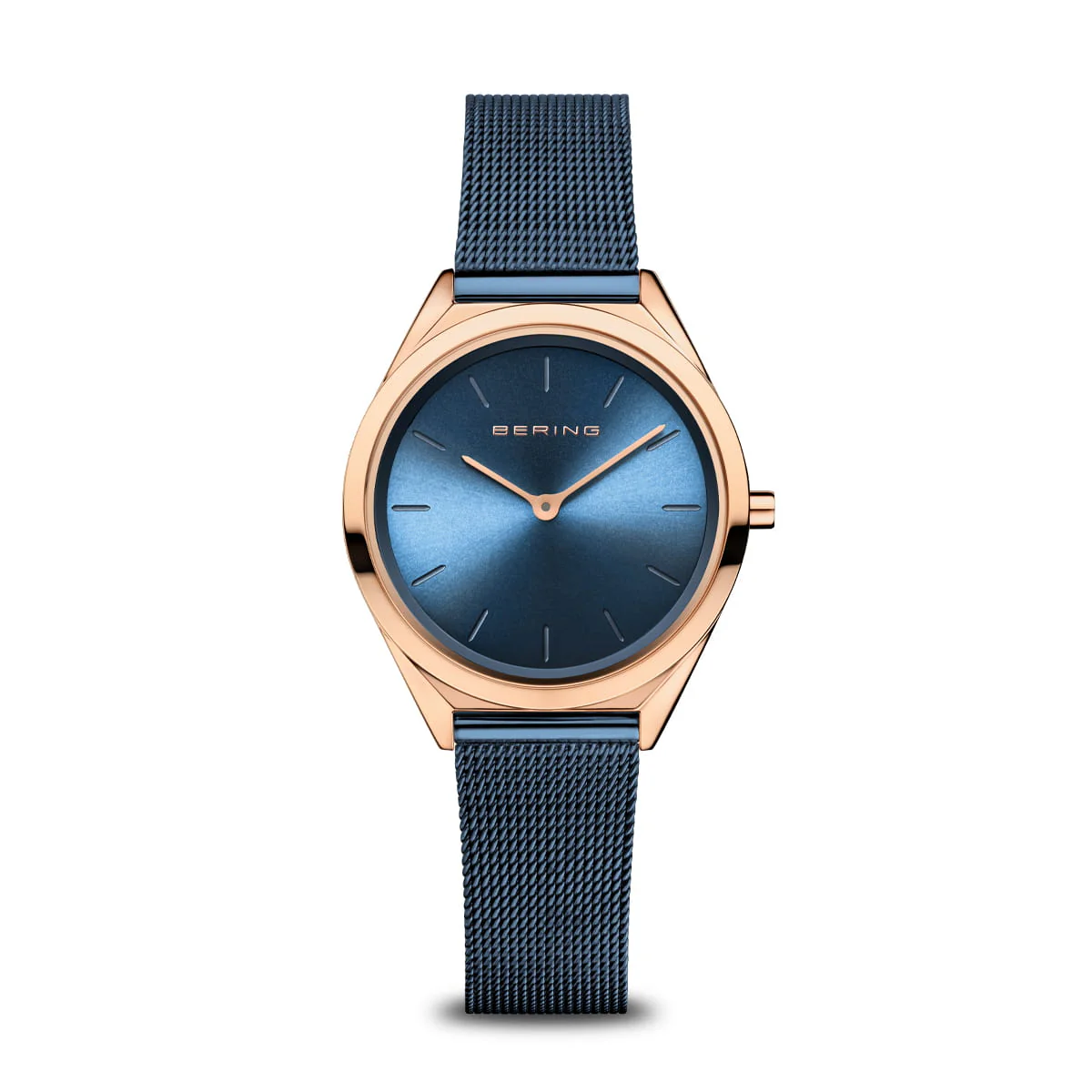 Bering Ultra-Slim Ladies Watch in Blue/Rose Gold 17031-367