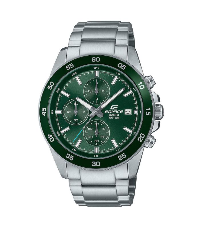 Casio Edifice Watch Green Dial and Steel Bracelet EFR-526D-3AVUEF