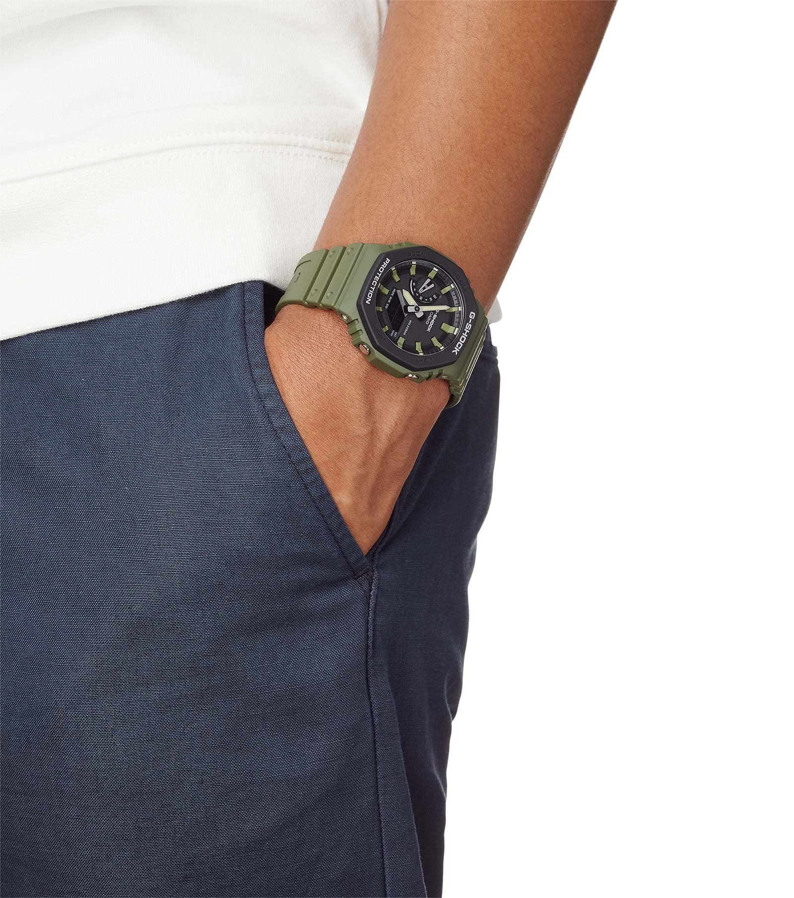 Casio G-Shock Black Khaki Green Watch GA-2110SU-3AER - Image 2