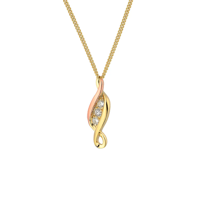 Clogau® Past Present Future® 9ct Solid Gold Pendant with Diamonds