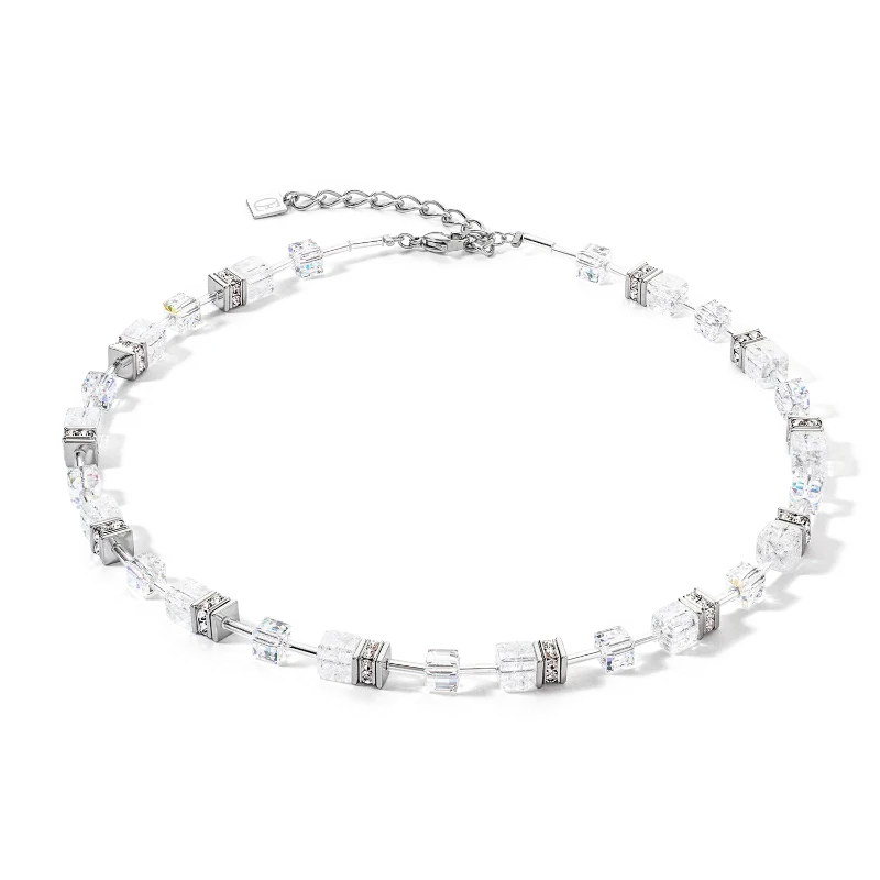 Coeur de Lion Crystal Necklace White & Silver 3018/10-1417