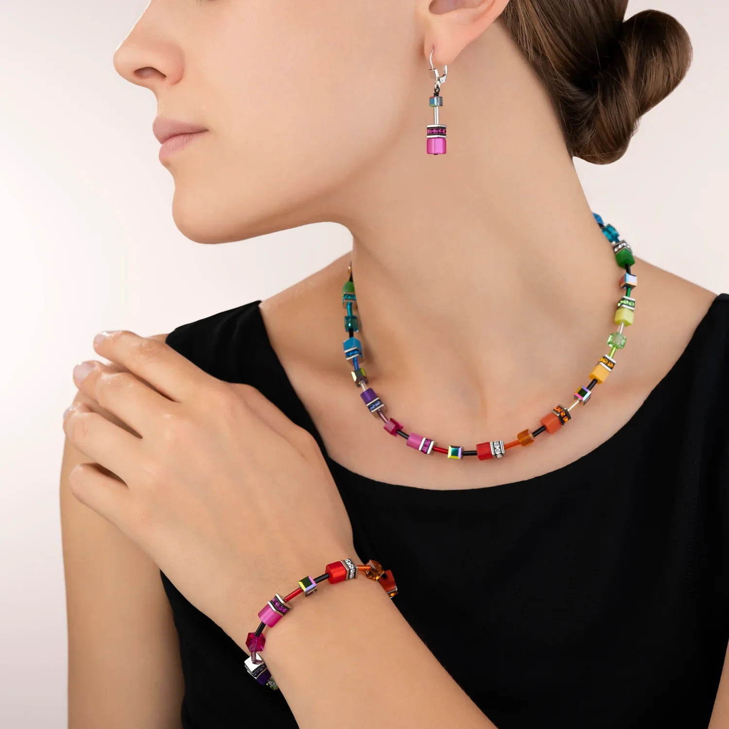 Coeur de Lion Geo Cube Bracelet Multicolour Rainbow 2838/30-1520 - Image 2