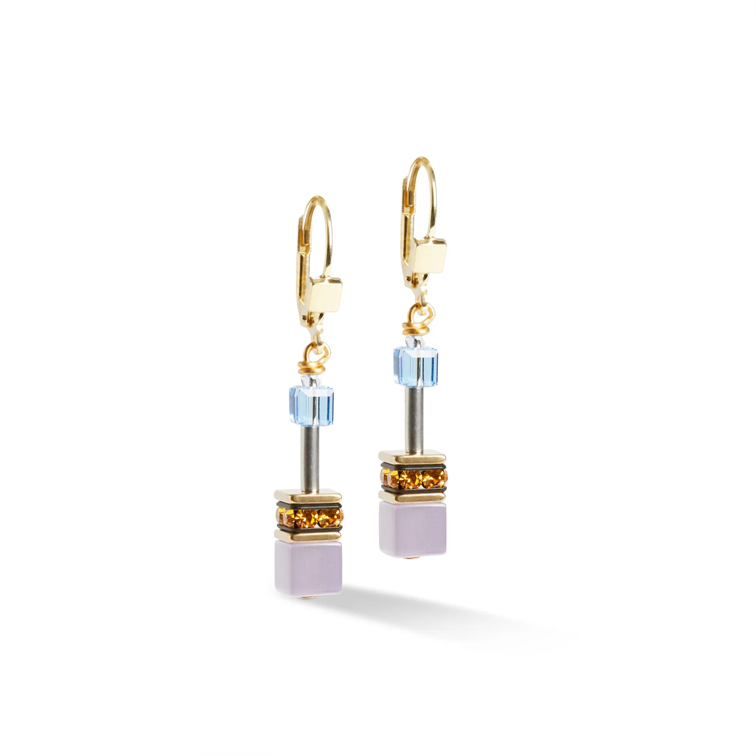 Coeur de Lion GeoCube® Earrings in Multicolour Gold 2838/20-1516