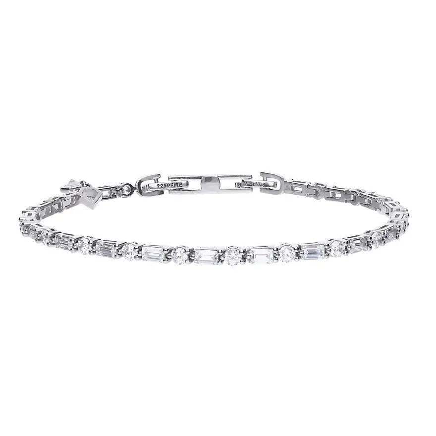 Diamonfire Baguette & Brilliant Cut Zirconia Tennis Bracelet