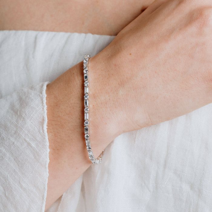 Diamonfire Baguette & Brilliant Cut Zirconia Tennis Bracelet - Image 3