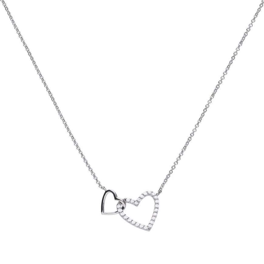 Diamonfire Interlinked Heart Zirconia Necklace