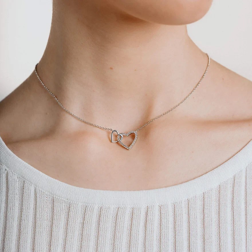 Diamonfire Interlinked Heart Zirconia Necklace - Image 3