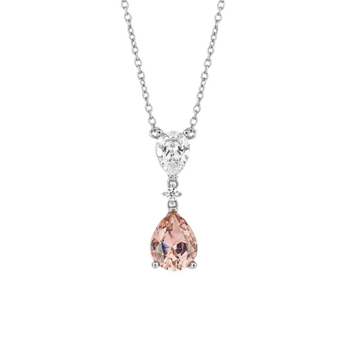Diamonfire Pink & White Zirconia Pendant