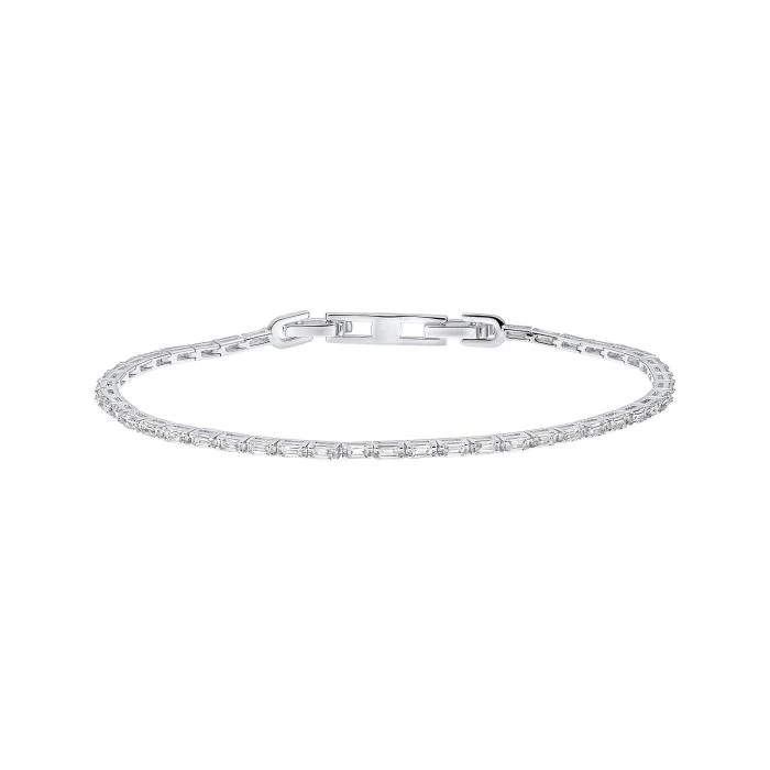 Diamonfire Silver Tennnis Bracelet with Baguette Zirconia's