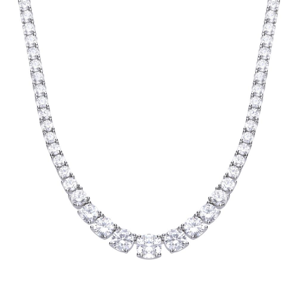 Diamonfire Graduated Tennis Necklace with Cubic Zirconia