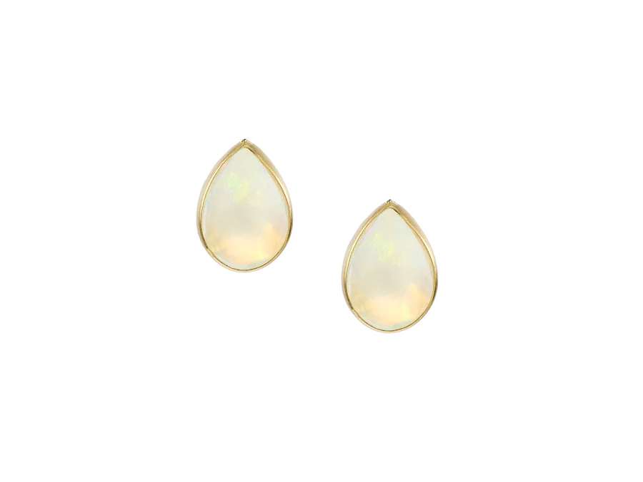 9ct Gold Opal Teardrop Stud Earrings