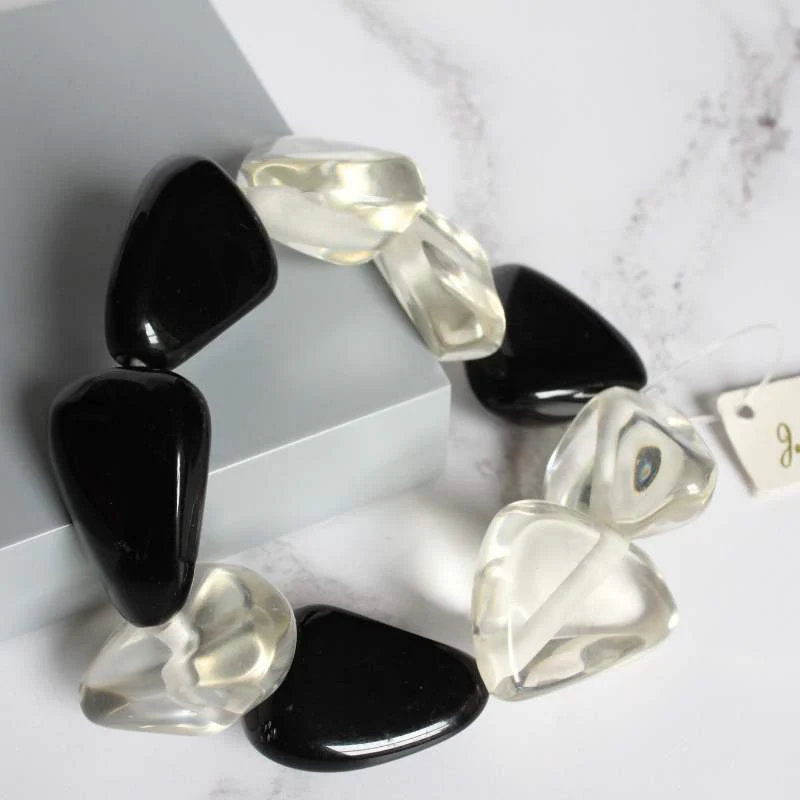 Jackie Brazil Black and Clear Bracelet