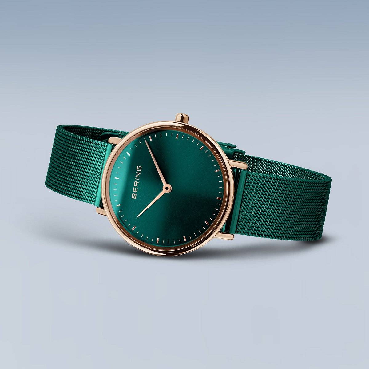 Ladies Rose Gold and Green Bering Watch 15729-868 - Image 3