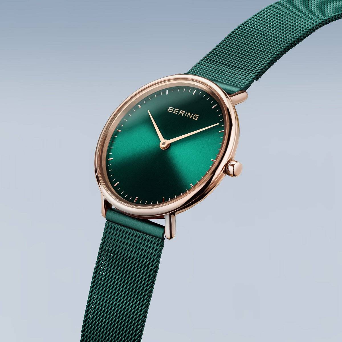 Ladies Rose Gold and Green Bering Watch 15729-868 - Image 4