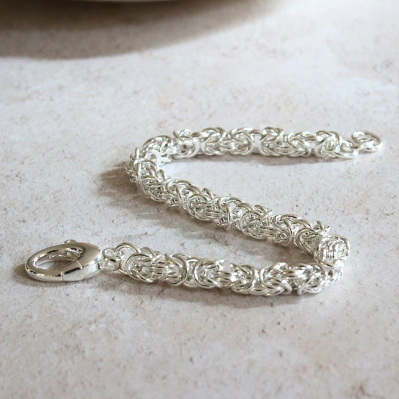 Ladies Silver Byzantine Bracelet - Image 2