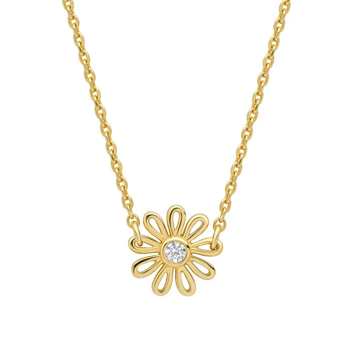 Laura Ashley Gold-Plated CZ Daisy Necklace
