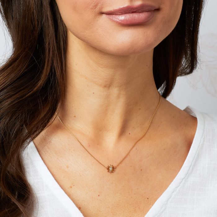 Laura Ashley Gold-Plated CZ Daisy Necklace - Image 2
