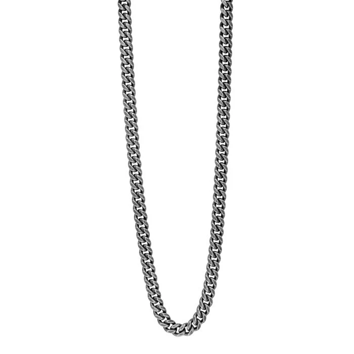 Men's Antique Plated Stainless Steel Curb Link Necklace