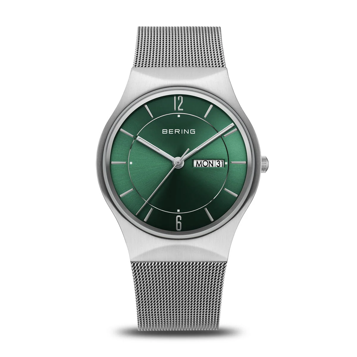 Men's Bering Green Dial Watch with Day & Date 11938-008DD