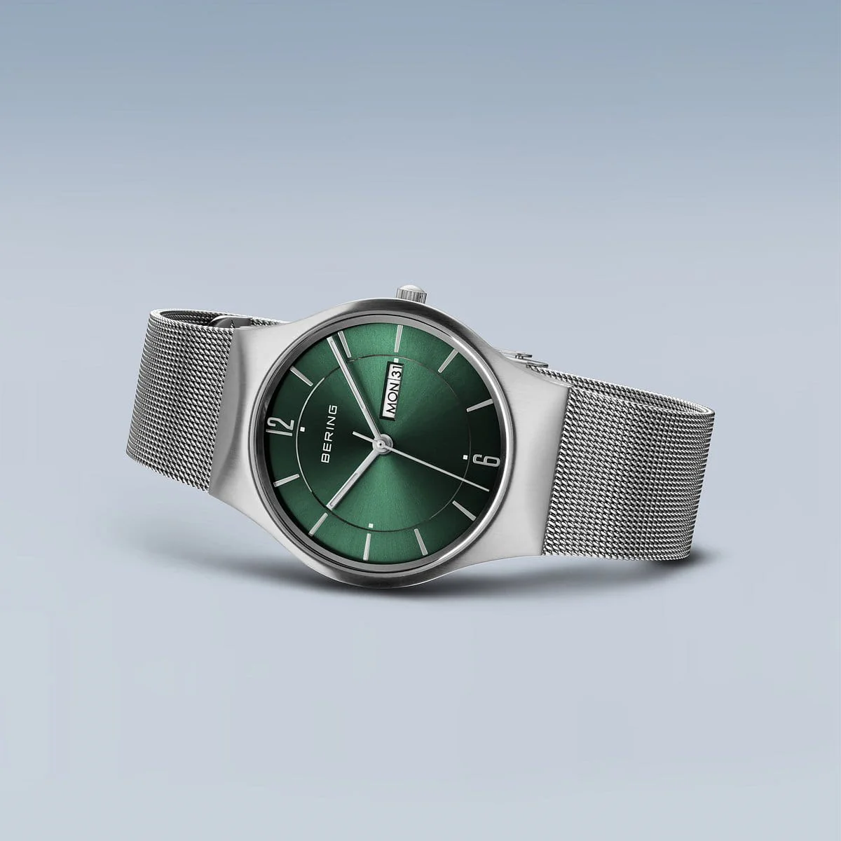 Men's Bering Green Dial Watch with Day & Date 11938-008DD - Image 3
