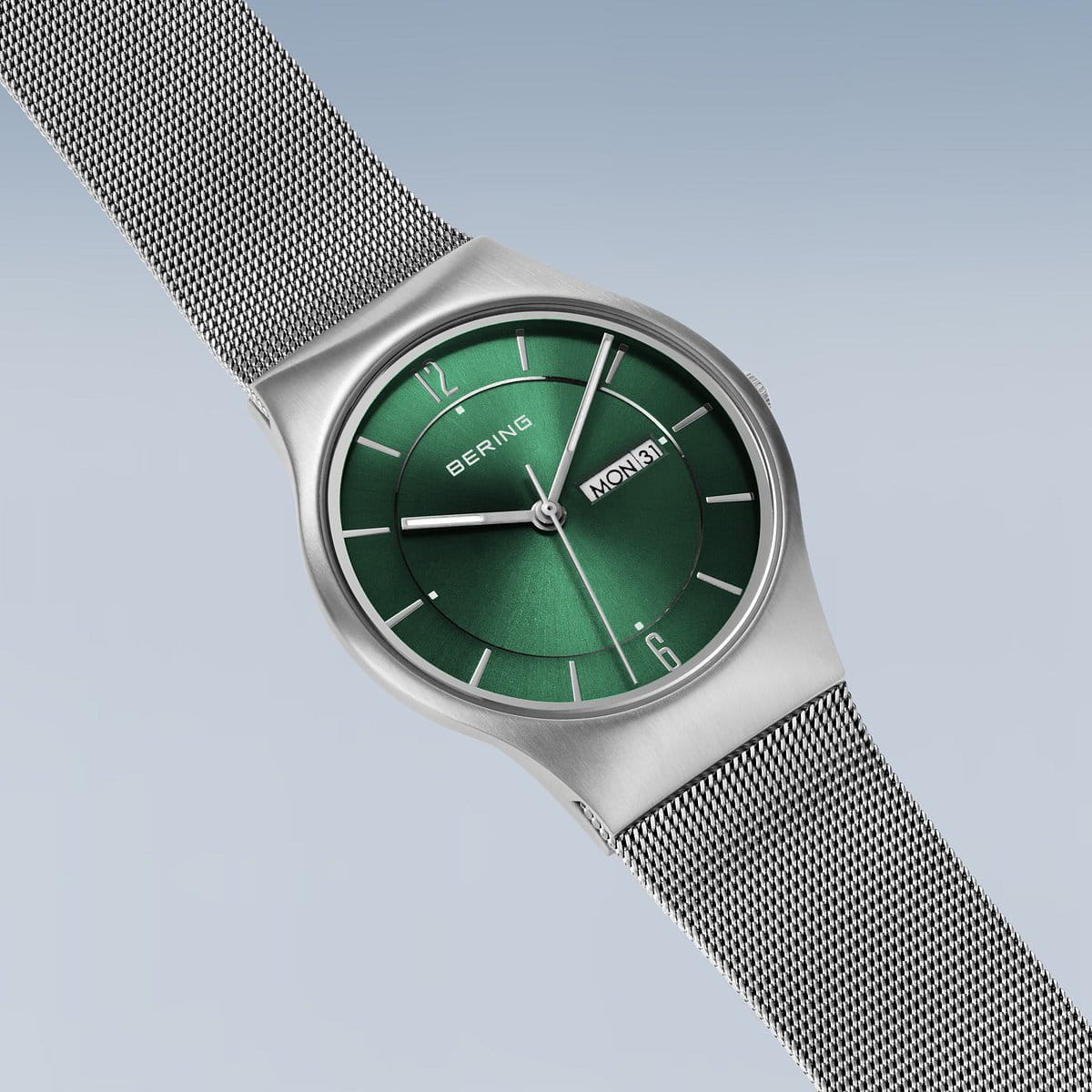 Men's Bering Green Dial Watch with Day & Date 11938-008DD - Image 4