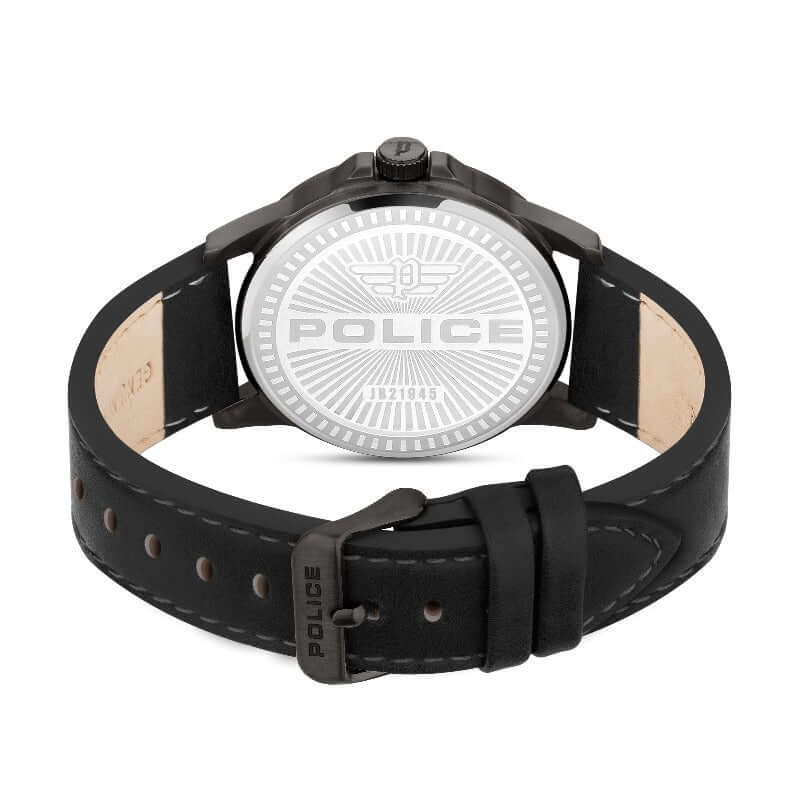 Men's Police Cliff Watch Black Leather Strap - Image 3