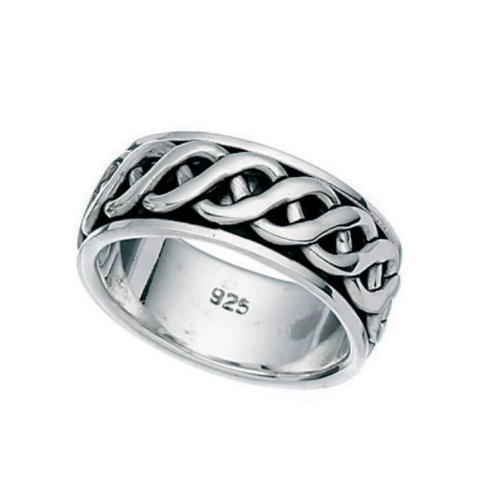 Men's Silver Celtic Spinning Ring