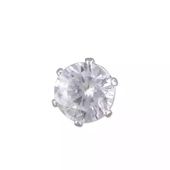 Men's Silver Single Stud Earring 5 mm CZ