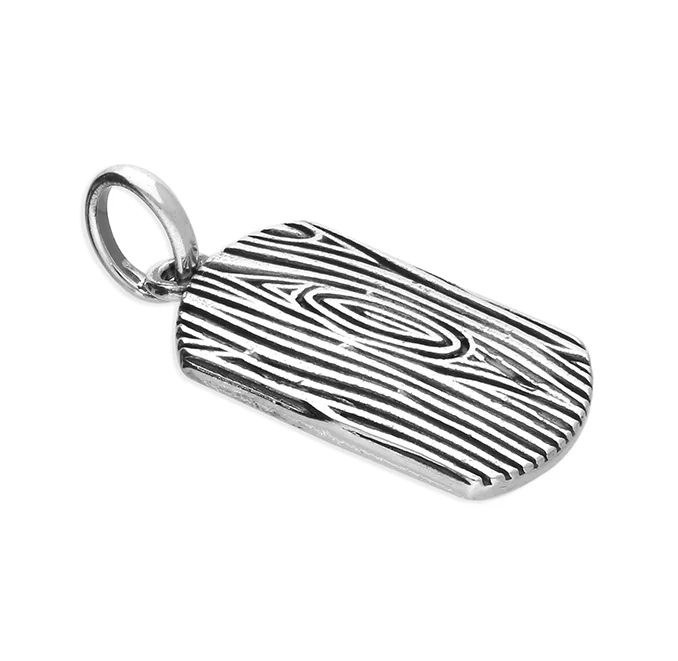 Men's Small Wood Effect Dog Tag Pendant - Image 2