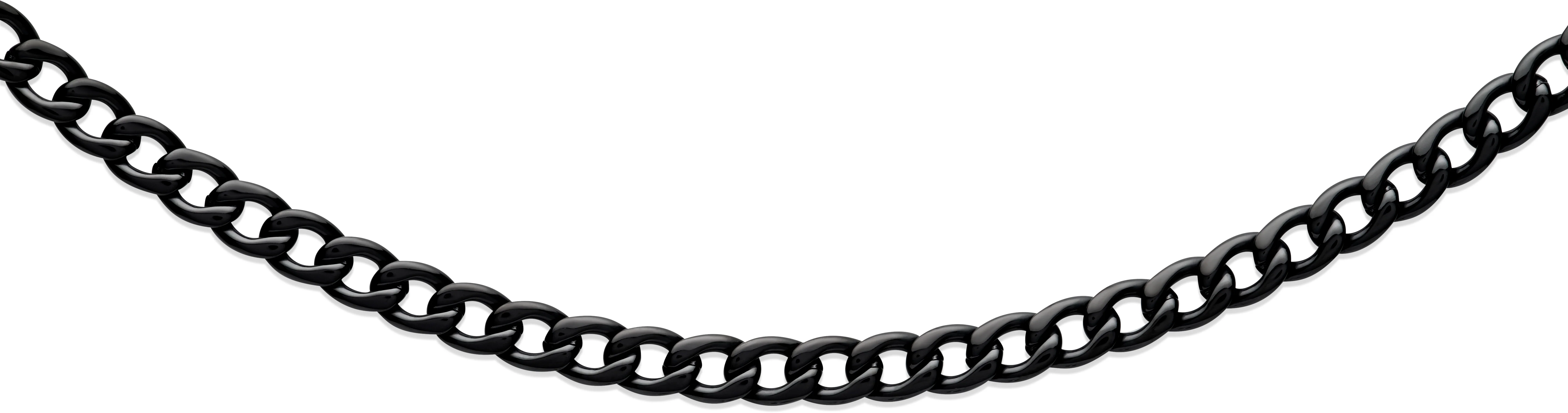 Men's Steel Necklace with Polished Black IP Plating - Image 2