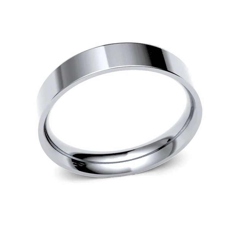 Flat Court 4 mm  Palladium 950 Wedding Band
