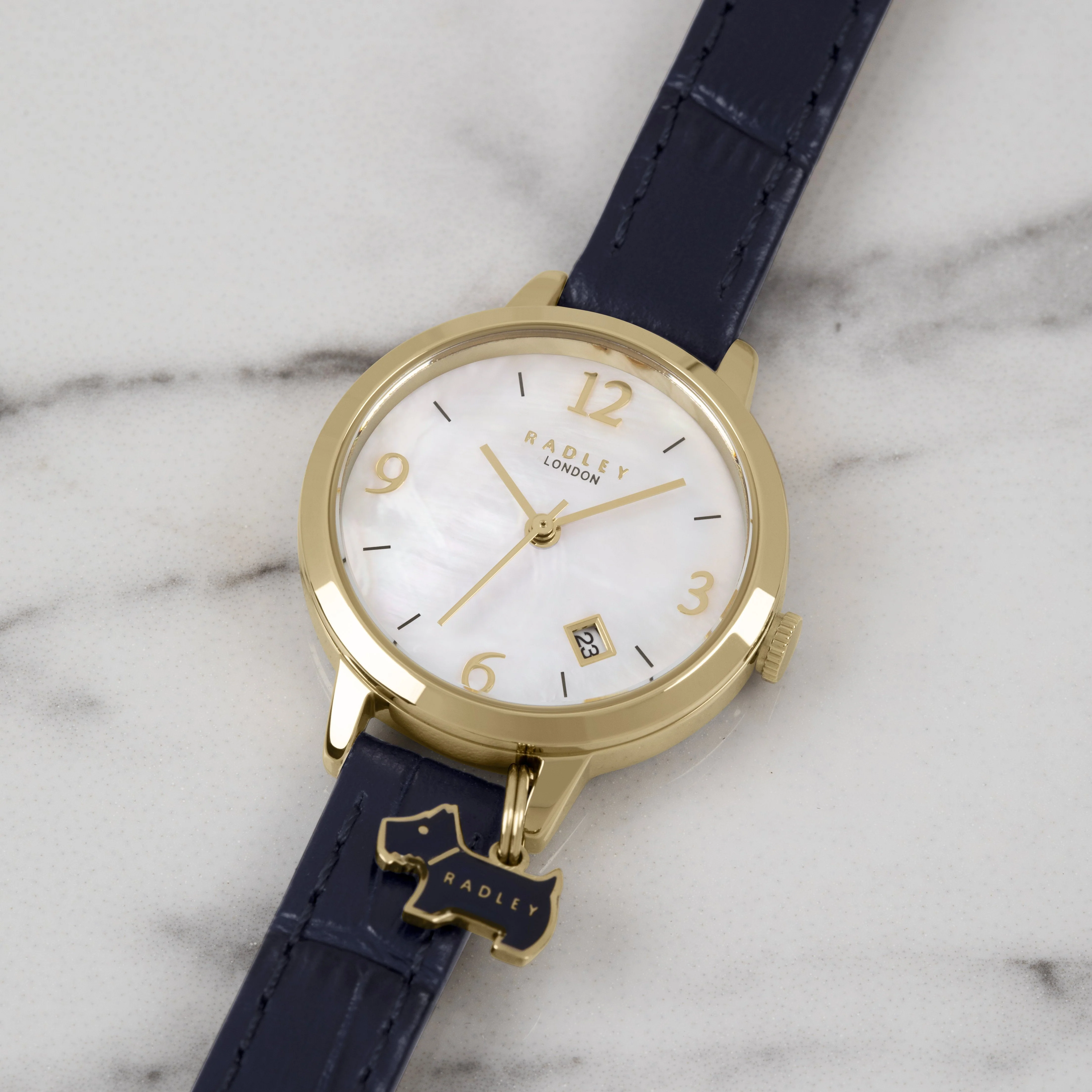 Radley Ladies Watch Blue Leather Strap Mother of Pearl Dial RY21212 - Image 3