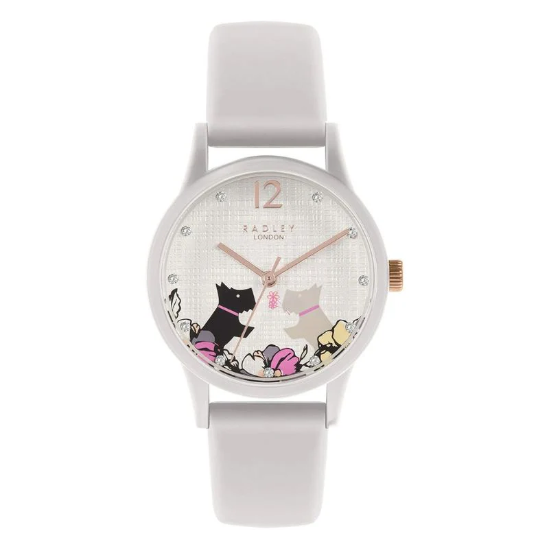 Radley Ladies Watch Grey Silicone Floral Dog Dial RY2986