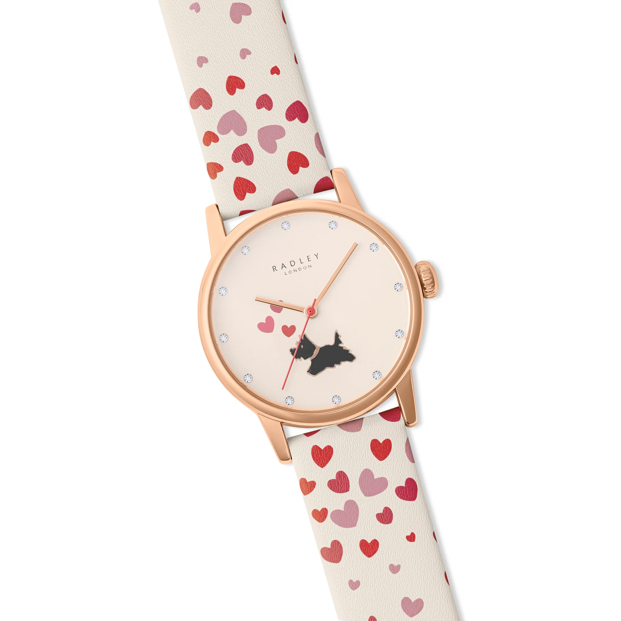 Radley Ladies Watch Heart Print Strap Cream Pink - Image 2
