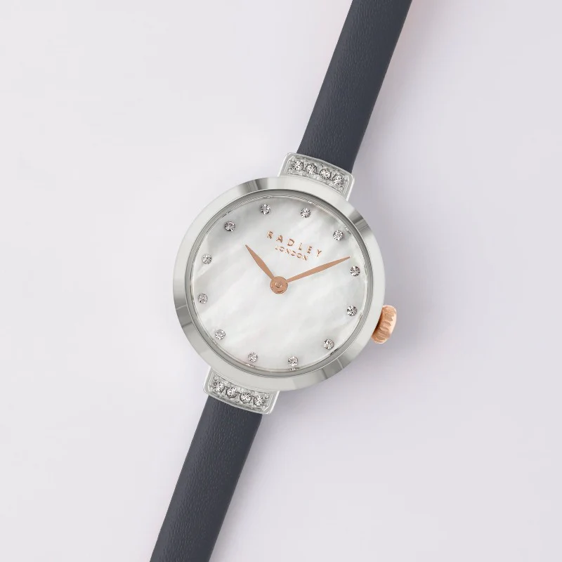 Radley Ladies Watch RY21491 Navy Narrow Leather Strap - Image 2