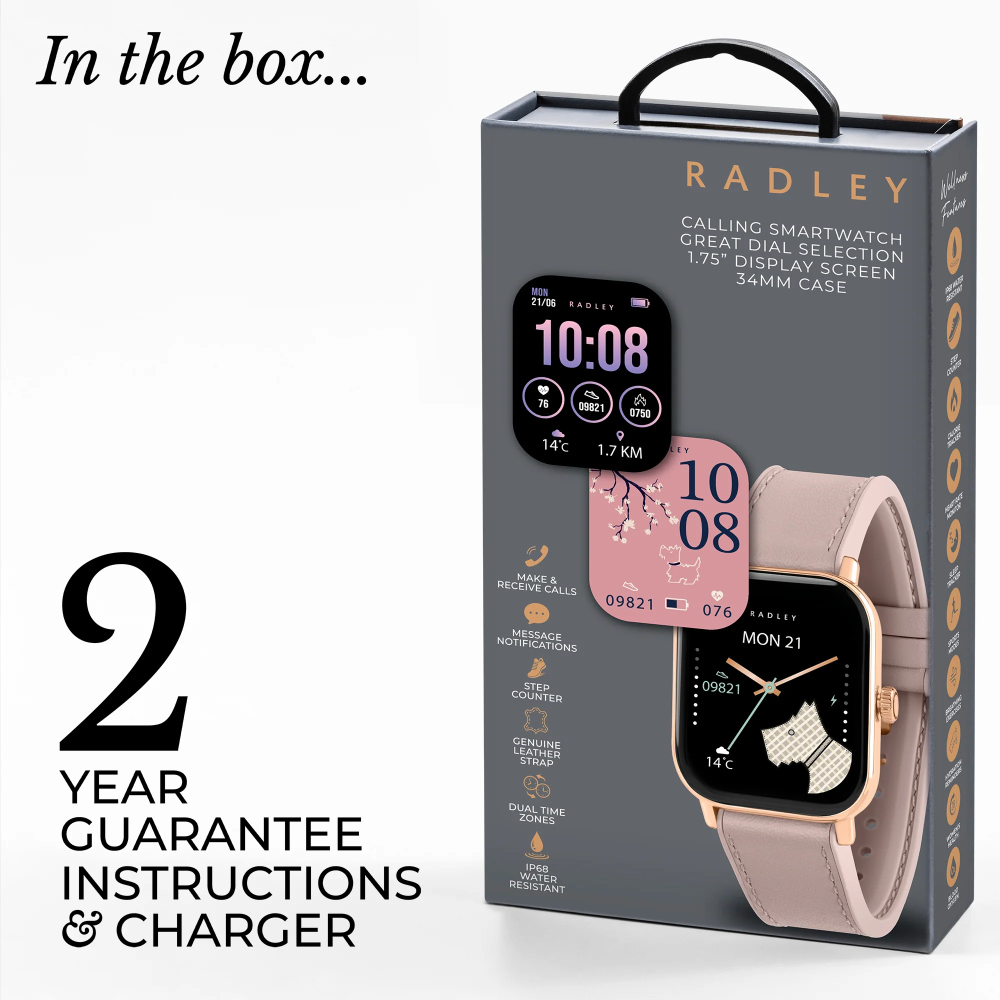 Radley Series 56 Pink Silicone Strap Smart Watch RYS56-2188 - Image 5