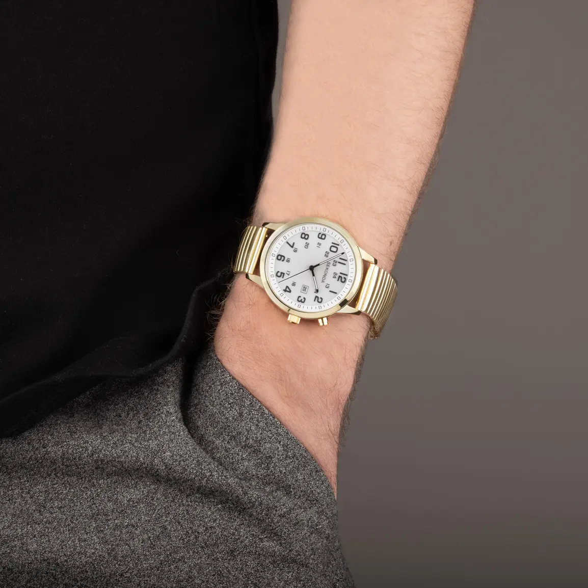 Sekonda Men's Easy Reader Watch with Back Light in Gold 30128 - Image 4
