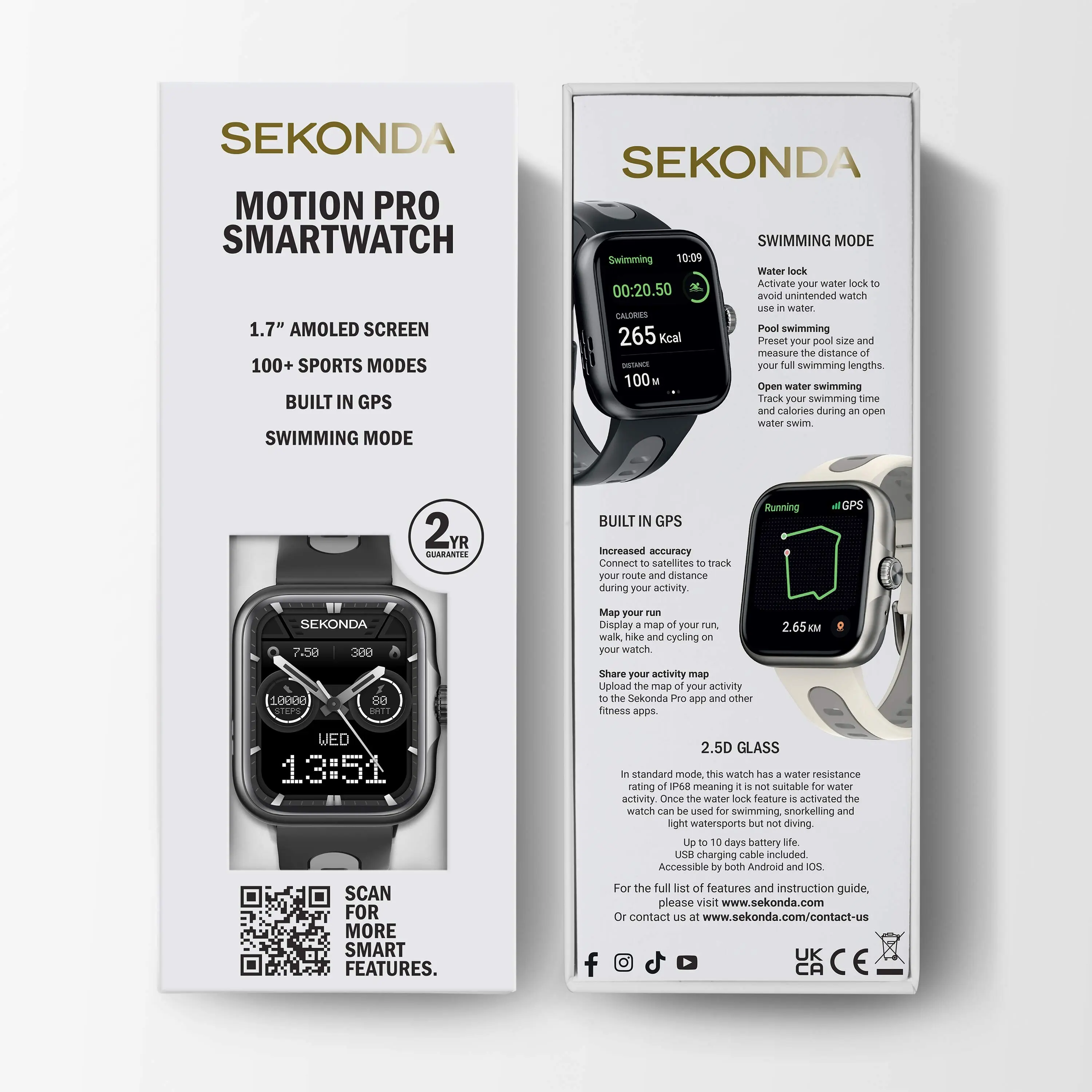 Sekonda Motion Pro GPS Smart Watch Black Silicone Strap (30240) - Image 6