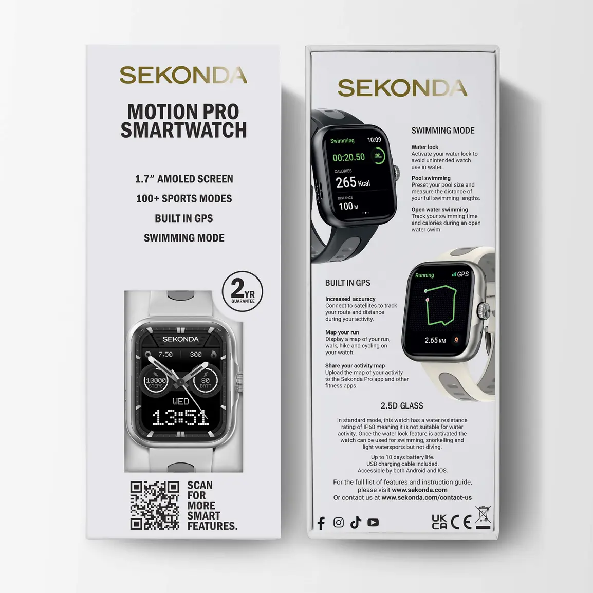 Sekonda Motion Pro GPS Smart Watch Silver Silicone Strap (30241) - Image 6