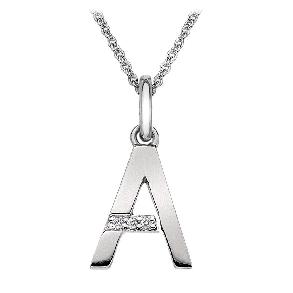 Silver and Diamond Initial Necklace