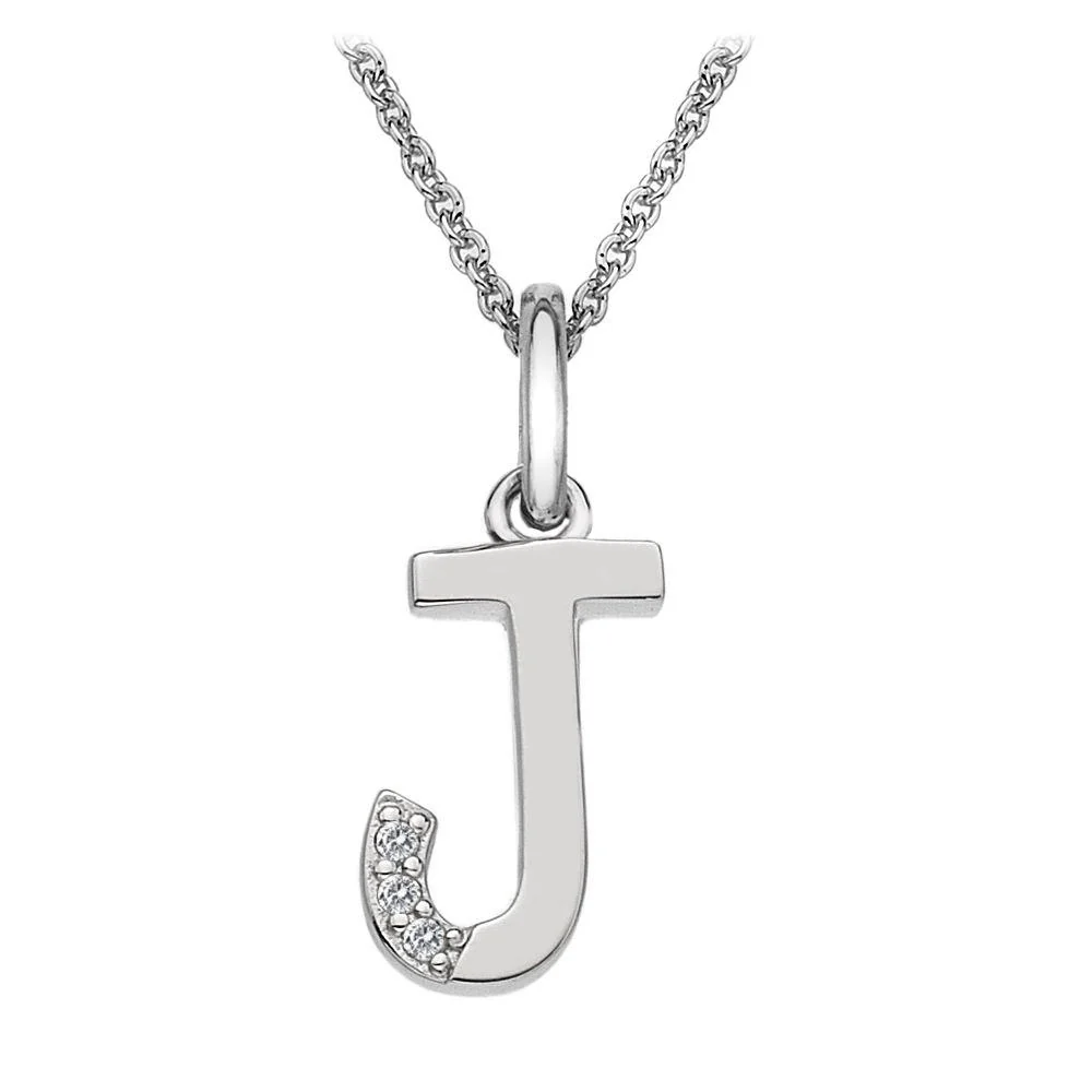 Silver and Diamond Initial Necklace - Image 10
