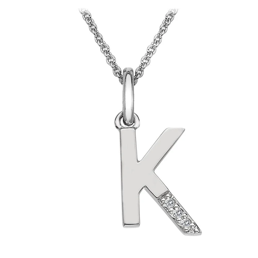 Silver and Diamond Initial Necklace - Image 11