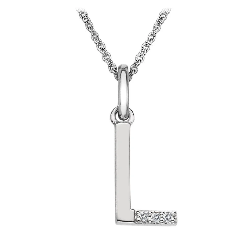 Silver and Diamond Initial Necklace - Image 12